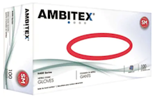 DISPOSABLE GLOVES, AMBITEX, 3 MIL, NITRILE, POWDER-FREE, BLUE, S, 1000 GLOVES/CT THUMBNAIL